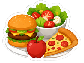 Food vocabulary illustration